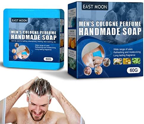holexty 2 Pcs Keulen badzeep voor mannen,Vaste zeep voor zachte reiniging en zacht onderhoud | Handgemaakte zeep voor gezicht en lichaam Langdurige Cologne Clean Soap for Men Echtgenoot