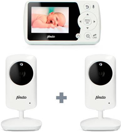 Alecto DVM-64 + DVM-64C babyfoon met 2 camera's en 2.4' kleurenscherm