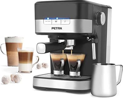 adverteren personeelszaken Hoeveelheid van Petra PT4623VDEEU7 Espresso Pro koffiezetapparaat, enkele of dubbele  espresso, cappuccino en latte apparaat, Italiaanse drukpomp van 15 bar met  melkopschuimer, geschikt voor gemalen koffie, 1.5L espressomachine kopen? |  Kieskeurig.be | helpt je kiezen