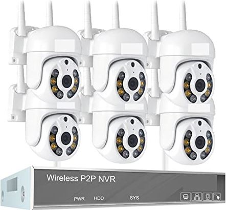 TWACAL CCTV-camerasystemen voor huisbeveiliging H.265 3MP HD Draadloos Cctv-systeem Two Way Audio Waterdichte PTZ WIFI IP Bewakingscamera 8CH P2P NVR Video Surveillance Kit