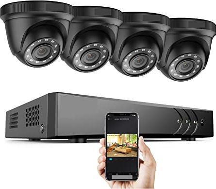 TWACAL CCTV-camerasystemen voor huisbeveiliging 8CH 1080P FHD Video Surveillance Systeem H.265 + 5in1 5MP Lite Recorder 1080P Outdoor Weerbestendige Beveiligingscamera CCTV Kits