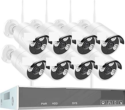 TWACAL CCTV-camerasystemen voor huisbeveiliging H.265 Draadloos Cctv-systeem 8CH 1080P NVR 2MP Outdoor Waterdichte Wifi IP Beveiligingscamera Audio Video Surveillance Kit