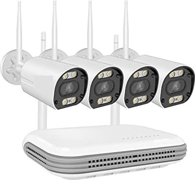 TWACAL CCTV-camerasystemen voor huisbeveiliging Draadloze Wifi Camera Kit 3MP Two Way Audio AI Gezicht Detecteren Outdoor Beveiligingscamera 8CH NVR Video Surveillance Systeem