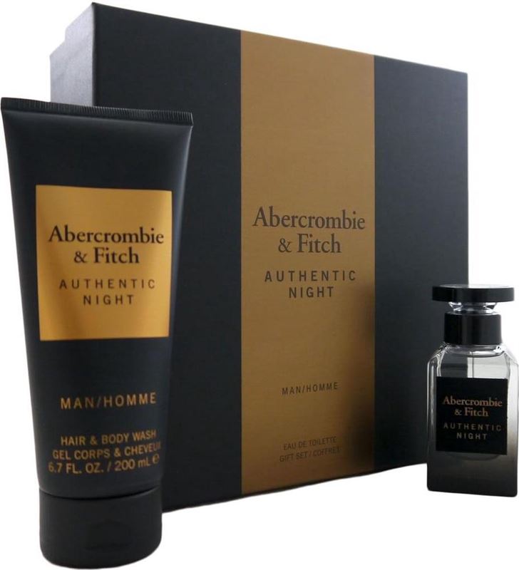 Abercrombie & Fitch Authentic Night Man - Men Set 50 ml Eau de toilette & 200 ml Showergel