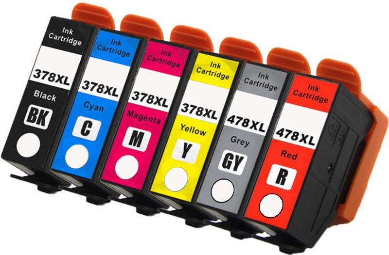 InktDL Compatible inkt cartridges voor Epson 378XL / 478XL | Multipack van 6 inktpatronen voor Epson Expression Photo HD XP-15000