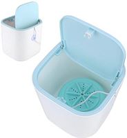 minifinker Draagbare Mini-wasmachine, Energiezuinige 3,8 L Tafelbladwasmachine USB-aangedreven met Deksel voor Thuisreizen-blauw