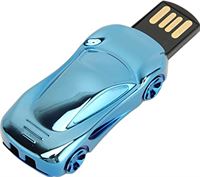 Zunate USB-flashdrive, Mini-USB2.0-flashdrive Coole Sportwagenvorm Plug-and-play Metalen Auto USB-geheugenstick (64 GB)