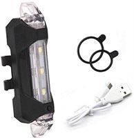Jinxuny Fiets Achterlicht USB Oplaadbare Achterlicht Fiets Achterlicht Lamp Oplaadbare 4 Modi 5 LED Fiets Fietsen (Kleur: Wit)