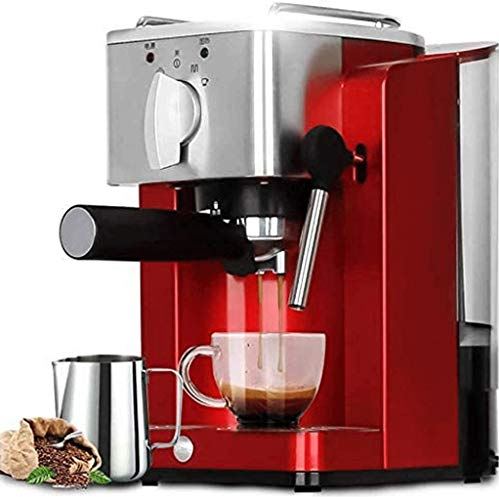OBRARY 5Bar Home Coffee Machine Semi-automatisch koffiezetapparaat Kantoor Huis Kleine espressomachine Melkschuim (kleur: zwart) liuzhiliang (Color : Red)