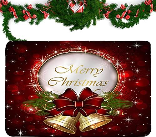 houssem Kerst Deurmat - Kerst Vloermatten Decoratie | Antislip Kerst Deurmat Indoor Outdoor Vloertapijt voor Voordeur Indoor en Outdoor Decoraties