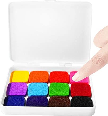 Raxove Vingerverfblok - Wasbare vingerafdrukkussentjes voor kinderen - 12/24 Kleuren Inkt Stempel Pads DIY Afdrukken Modder Kleuterschool Vinger Pigment Afdrukken