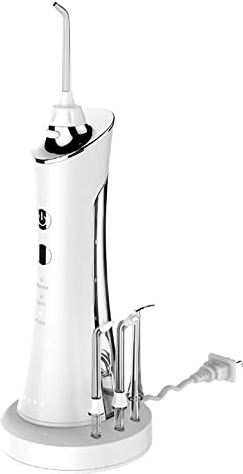 JASONNHZ Waterflosser draagbare tandheelkundige mondspoeler met 3 standen, 4 vervangbare straaltips, oplaadbare waterdichte gebitsreiniger voor thuis en op reis -180ml afneembaar reservoir,Wit