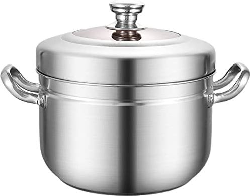 TATSEN Rvs Huishoudelijke Kleine Dual-Purpose Kookpot Een-Layer Rijst Stoompot Een-Layer Multi-Purpose Waterbestendig Koken