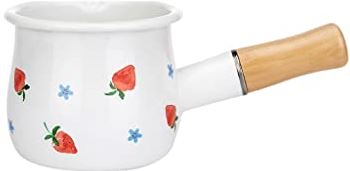 DHSGH ADFSFD Emaille Koffie Melk Pot Houten Handvat Pan Cookware Ontbijt Havermout Kookgasfornuis Inductie Pan