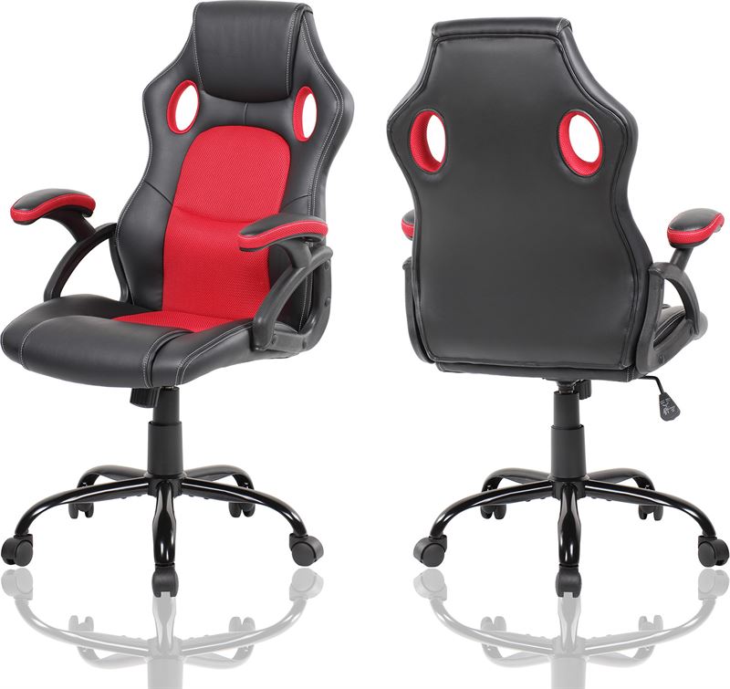 Viking Choice Gamestoel - ergonomische bureaustoel - ECO-leer - zwart-rood