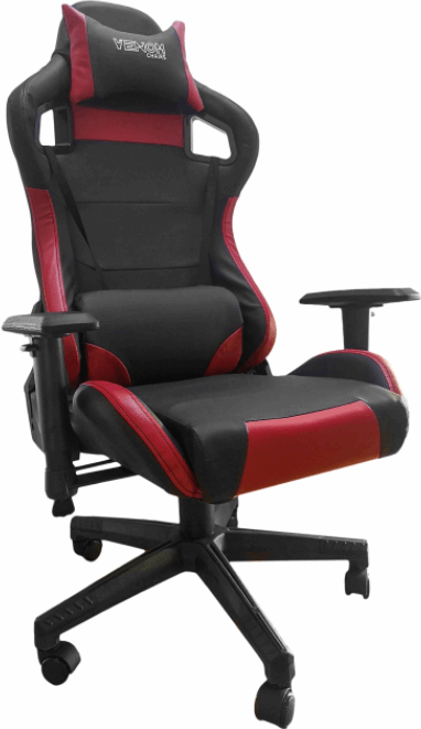 Viking Choice Game bureaustoel met hoofd- en rugkussen - zwart met rood