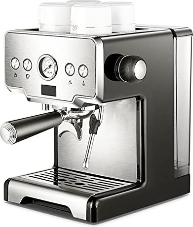 AYGEN Espressomachine 15bar koffiezetapparaat machine roestvrij staal semi-automatische pomp type cappuccino-apparaat for thuis (Color : 220v, Size : UK)