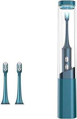AXOINLEXER Elektrische tandenborstel met 2 schone tandenborstelkop, kerstcadeaus voor vrouwen/mannen/kinderen, 1 handvat, 4 schone modi,A
