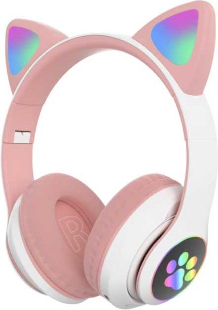 QearFun Draadloze Koptelefoon met Kattenoren - Kitty Headset Wireless Headphones Stereo Roze