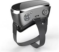 HERMJ VR-bril, VR Virtual Reality 3D Bril Helm 4K Ultra Clear Decodering 3D Films Panoramische Video Afspelen VR Headset Ondersteuning Game Handvat (Color : Black and US plug)
