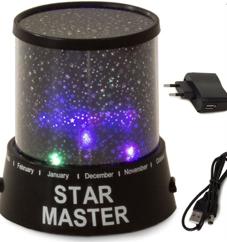 Starmaster Sterrenprojector nachtlampje hemel - USB 230V - voor in de kamer - slaapkamer -sfeerlamp