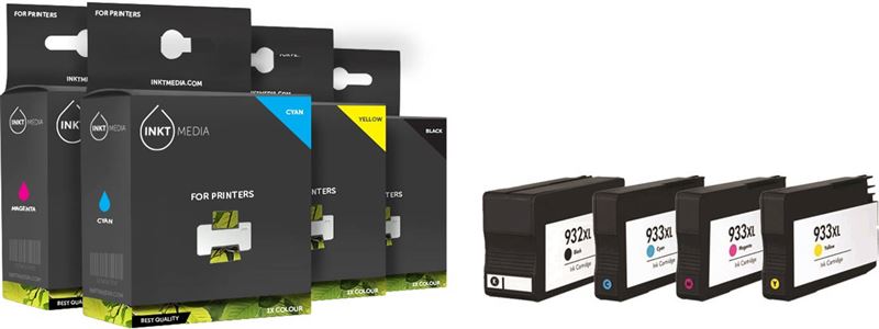 Inktmedia inktmedia® - geschikt hp 932 / 933 multipack zwart/kleur 4 cartridges