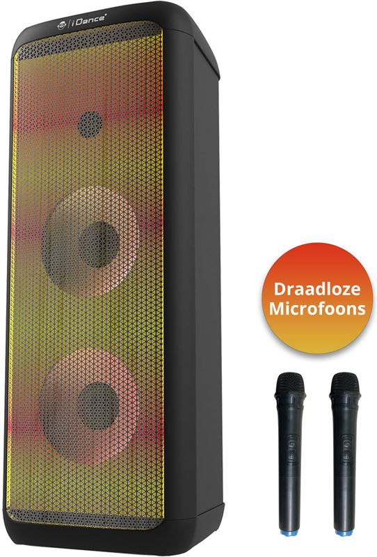 iDance Audio djx2000 bluetooth party speaker - 2000 watt - met draadloze microfoons en soundpad