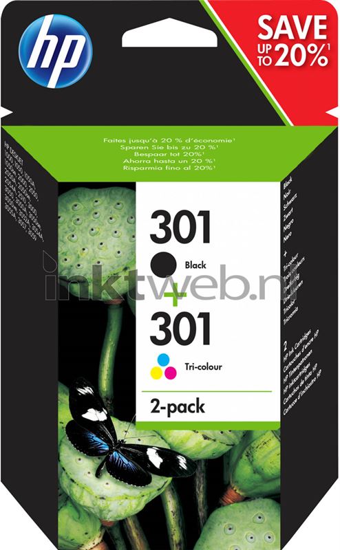 HP 301 multipack zwart en kleur cartridge