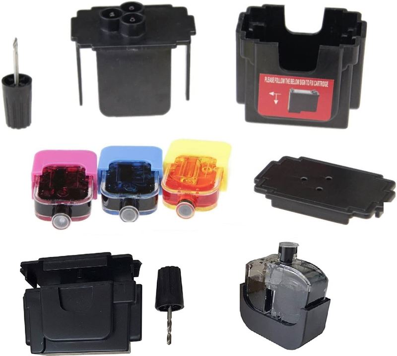 Inktmedia inktmedia® - inkt navulset refill kit geschikt hp 301xl ch563ee zwart & hp 301xl ch564ee kleur