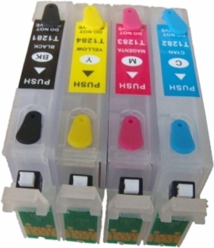 Inktmedia inktmedia® - geschikt epson t1285 ( t1281 tot t1284 ) navulbare cartridges (met arc chip)