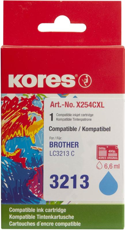 Huismerk kores inktpatroon voor brother - cyaan - printertype: mfc-j 491-serie