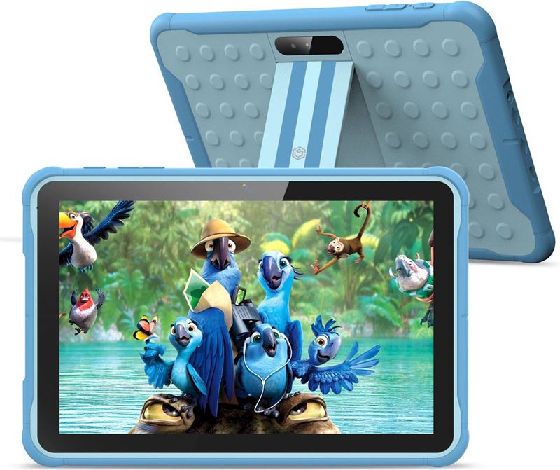 Ease electronicz kindertablet - tablet kinderen - 10 inch - 32 gb - 6000 mah batterij - android 10.0 - kindertablet vanaf 3 jaar - blauw
