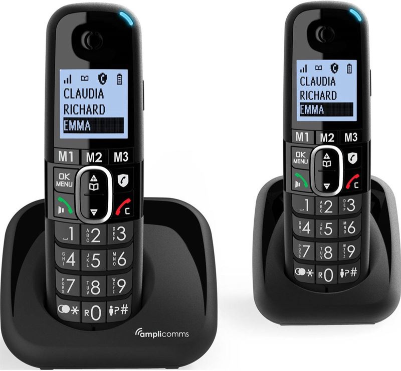 Cresta BigTel1502S BNL Senioren draadloze duo huistelefoon voor de vaste lijn | Extra handset | Luide oproeptonen | Ongewenste bellers blokkeren | 3 directe geheugen toetsen | Handsfree | Instelbaar volume | Gehoorapparaat compatibel