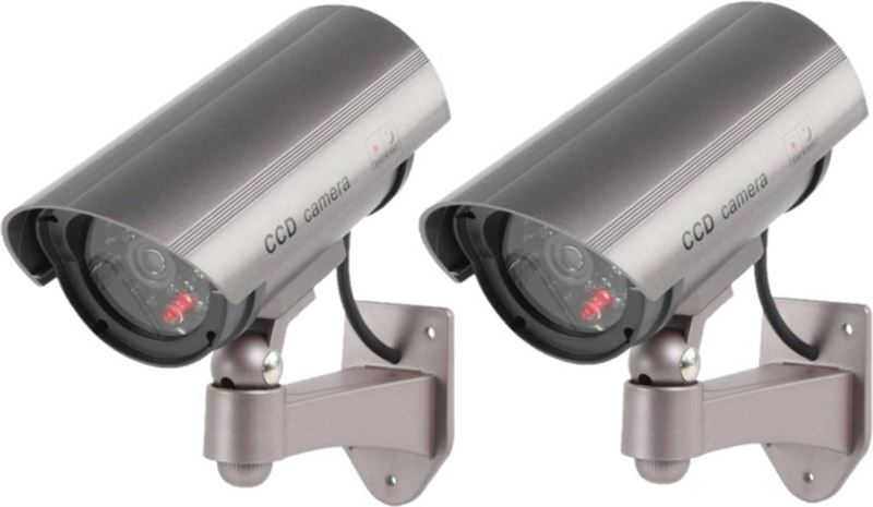 - 2x stuks dummy infrarood beveiligingscamera voor buiten - dummy beveiligingscamera