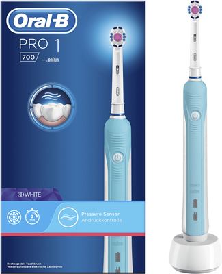 namens Verwachting stel je voor Oral-B Pro 700 3DWhite Elektrische Tandenborstel Powered By Braun wit,  blauw | Specificaties | Kieskeurig.nl
