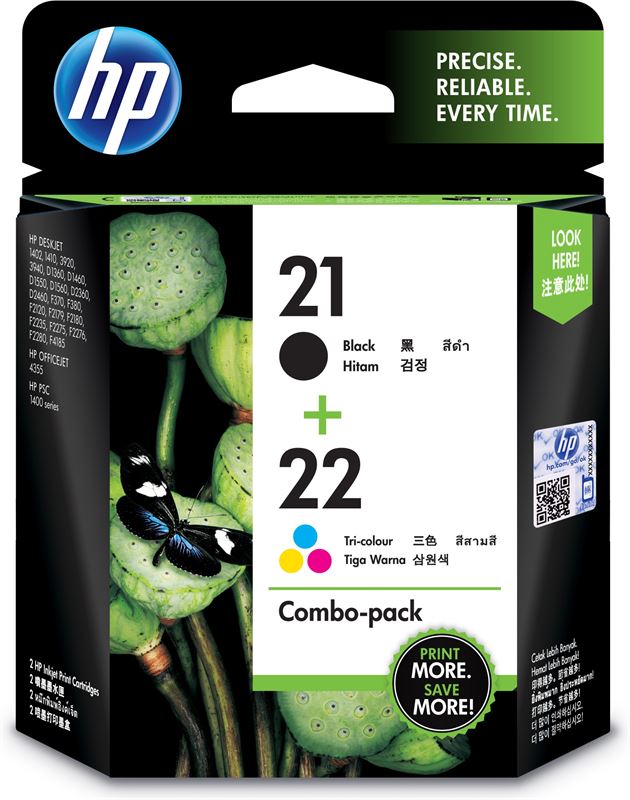 uitrusting Berekening verhaal HP 21 originele zwarte/22 drie-kleuren inktcartridges, 2-pack duo pack /  cyaan, geel, magenta, zwart Cartridge kopen? | Kieskeurig.nl | helpt je  kiezen