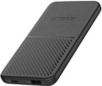 OtterBox Powerbank, 5,000 mAh draagbare oplader met USB-A 12W en USB-C 12W, LED-indicator, slank, duurzaam ontwerp met valbescherming, Zwart