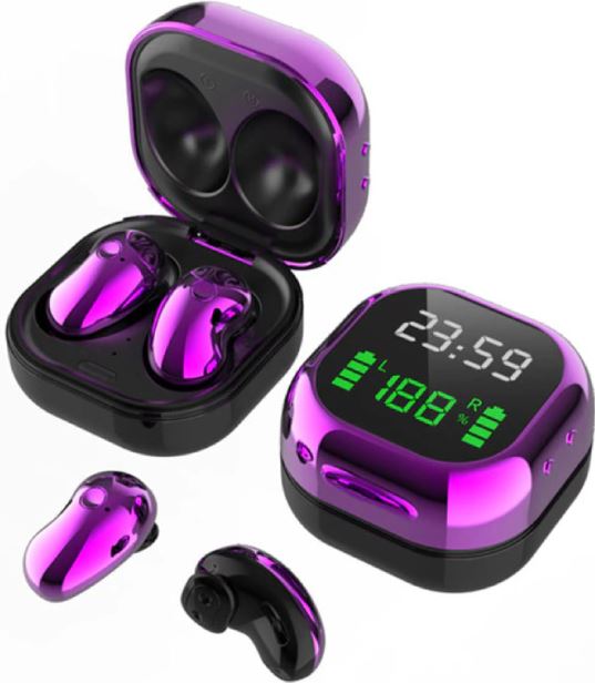PJD S6 Plus Draadloze Oortjes met LED Scherm - One Button Control Oordopjes TWS Bluetooth 5 0 Earphones Earbuds Oortelefoon Paars