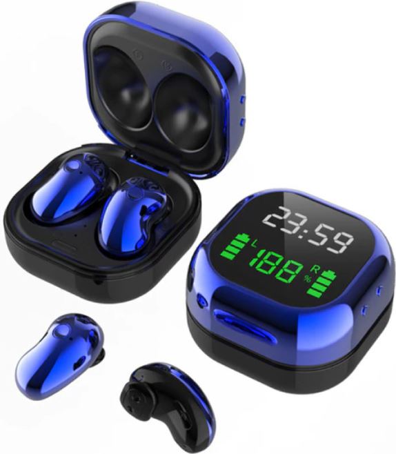 PJD S6 Plus Draadloze Oortjes met LED Scherm - One Button Control Oordopjes TWS Bluetooth 5 0 Earphones Earbuds Oortelefoon Blauw