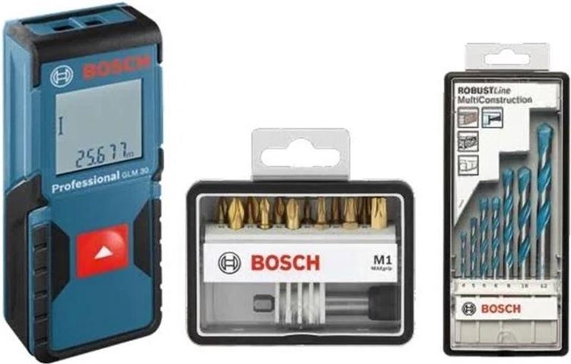 Bosch Bosch laserafstandsmeter - GLM30 - incl. batt. en opbergetui - met Bitset en Borenset