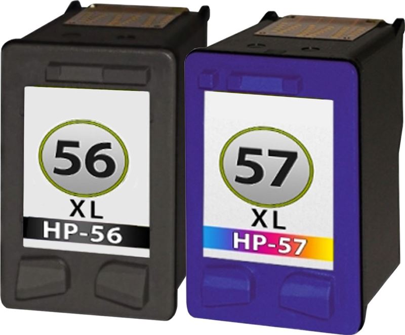 MartyPrint - HP 56 XL (C6656AE) + HP 57 XL (C6657AE) inktcartridges voordeelbundel (huismerk)