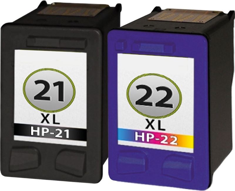 MartyPrint - HP 21 XL (C9351CE) + HP 22 XL (C9352CE) inktcartridges voordeelbundel (huismerk)