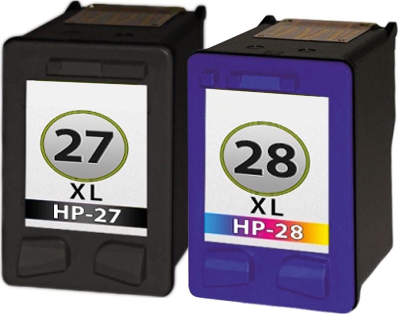 MartyPrint - HP 27 XL (C8727AE) + HP 28 XL (C8728AE) inktcartridges voordeelbundel (huismerk)