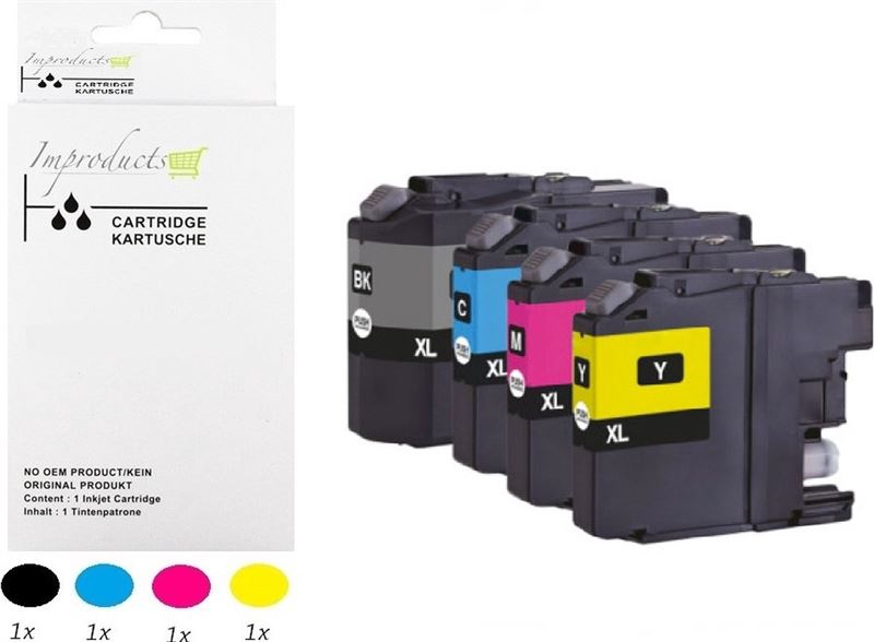 Improducts Improducts® Inkt cartridges - Alternatief Brother LC-422XL LC 422 bk/c/m/y multipack inktcartridges o.a. DCP-J5340DW DCP-J5345DW DCP-J5740DW DCP-J6540DW DCP-J6940DW LC-422VAL