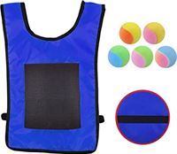 Odavom Sticky Ball Vest Set,Speelgoedset voor kinderen gooien | Dodge Ball Game, Sticky Target Ball Vest Outdoor Game Props met zachte fleeceballen Veilig voor kinderen