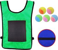 Odavom Sticky Ball Vest - Speelgoedset voor kinderen gooien - Dodge Ball Game, Sticky Target Ball Vest Outdoor Game Props met zachte fleeceballen Veilig voor kinderen