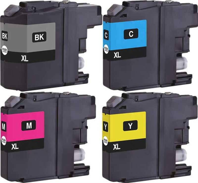 pcman Brother Huismerk LC-22E XL Cartridges – Zwart + Alle Kleuren Set