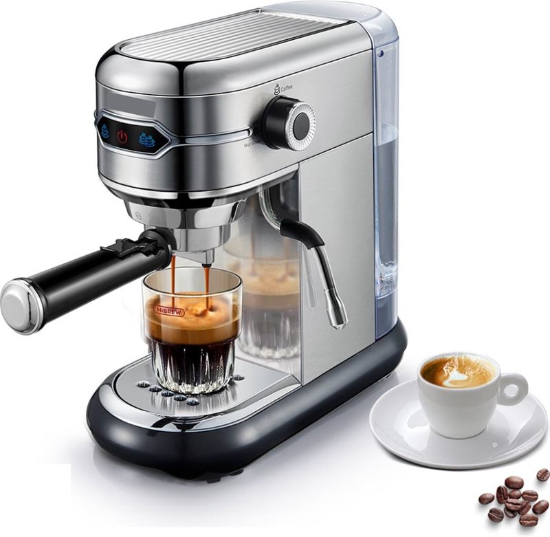 Currero 2 in 1 Koffiemachine - Koffiezetapparaat - Koffie Automaat - Pistonmachine - Automatisch - Espressomachine - Extra Sterk - Koffiepads & Poeder - Inclusief Melkschenkkan