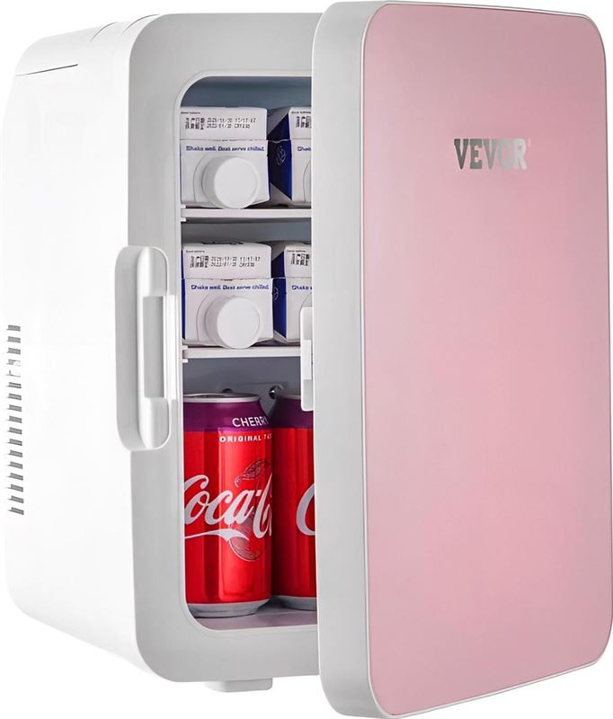 WT.G Mini Koelkast – Warmte/Koel functie - 10Liter – Voor Skin care/Eten/Drinken – Zwart/Roze/Wit roze