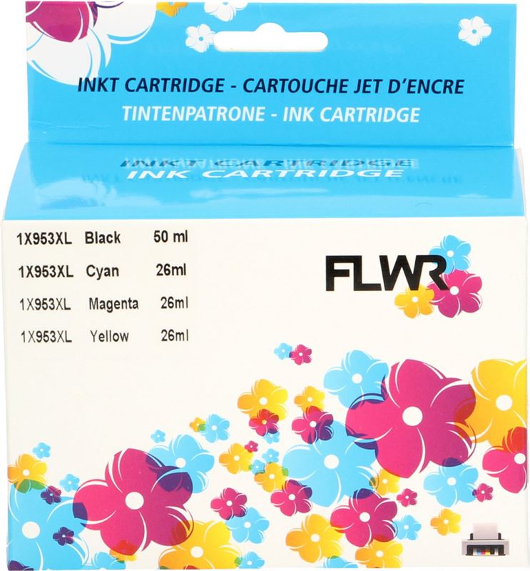 FLWR FLWR- Inktcartridge / 953XL / Multipack / Zwart en Kleur- Geschikt voor HP